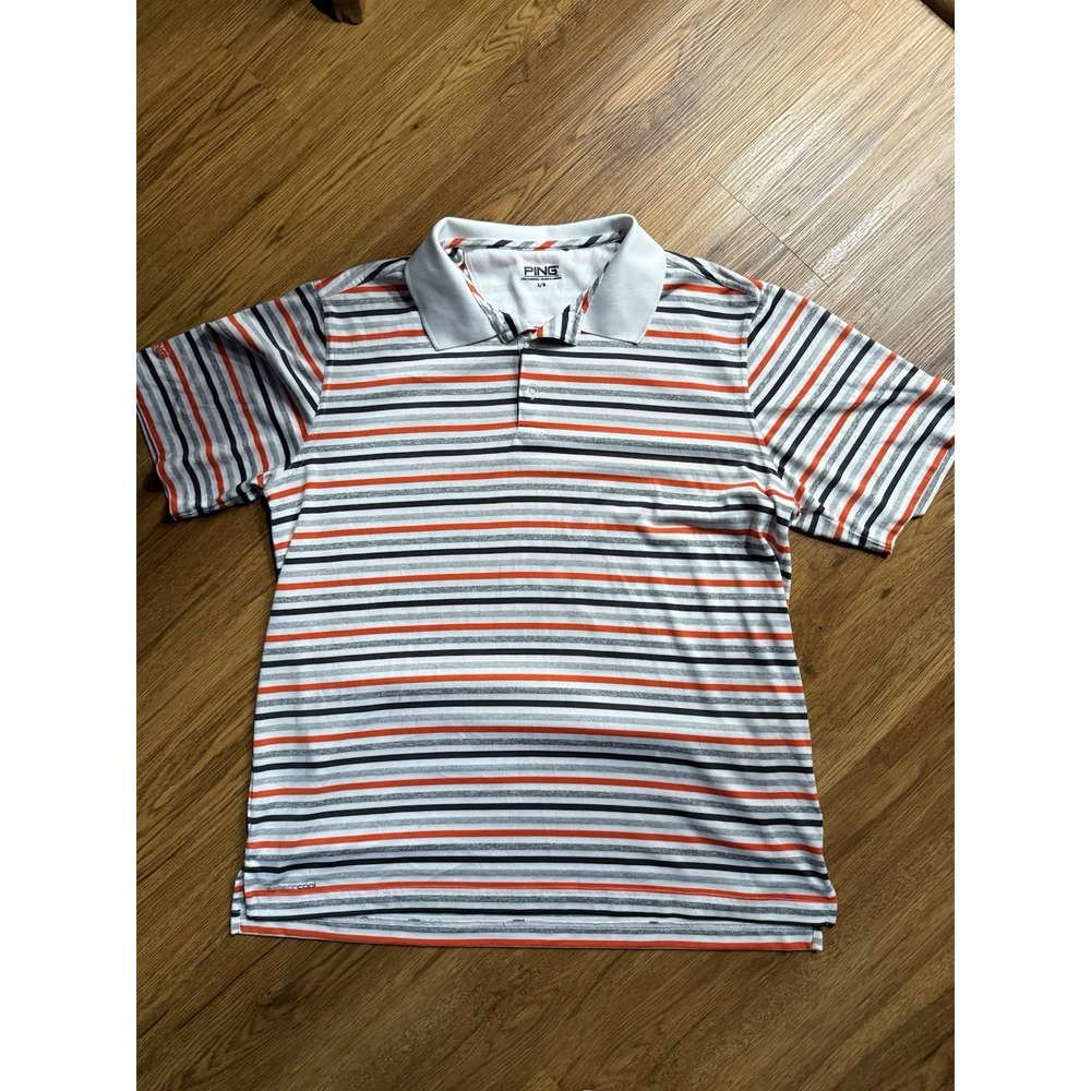 PING Golf Polo Shirt Sensorcool Striped‎ Short Sleeve Lightweight Mens Large